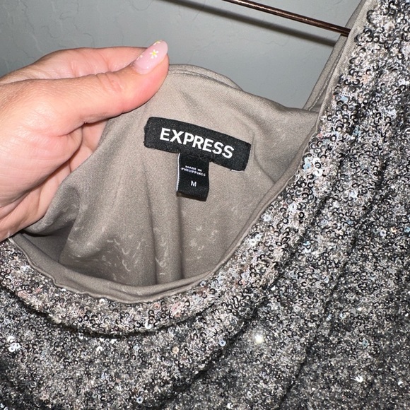 Express asymmetrical sequin top – size medium - Picture 5 of 6